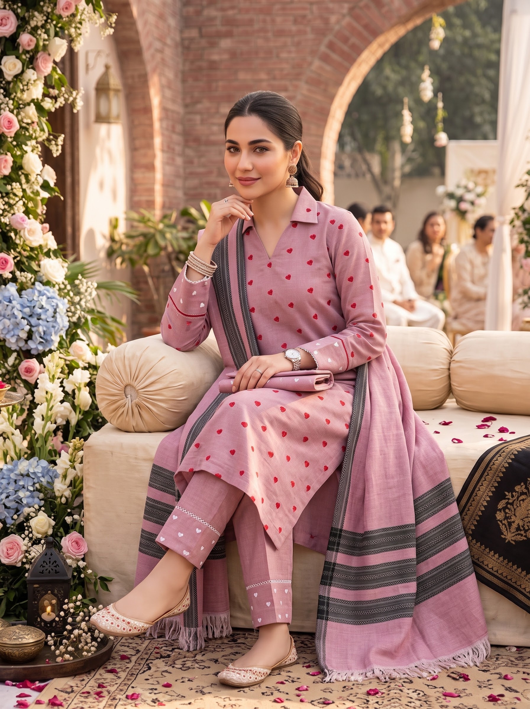 Heart Booti Embroidered Khaddar — Vol. 04